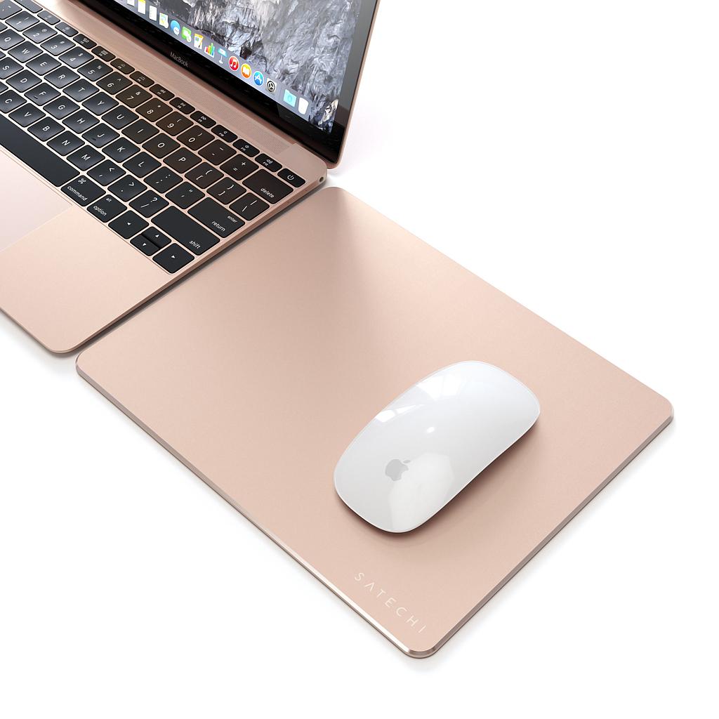 Satechi aluminum mouse pad tapis de souris Rose Gold doré