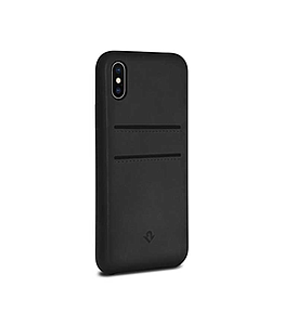Coque Relaxed leather cuir w/ pockets for iPhone X black